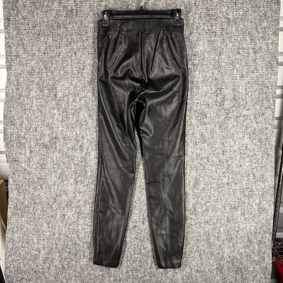 Zara‎ Pants Size Small Buttery Faux Leather Slim Jogger Zip Cuff Business Casual - Picture 2 of 12